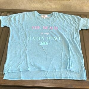 WILDFOX 
SIZE 12
THE BEACH IS MY HAPPY PLACE ~
Kids Beach Blue Color~
Crazy Soft